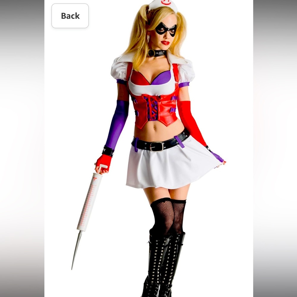 Batman Arkham City Adult Harley Quinn Asylum Costume Party XS
